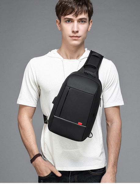 New 9.7 Inch Shoulder Bag Business Cross-Body USB Charging Chest Pack Messenger Bag For Tablet iPad