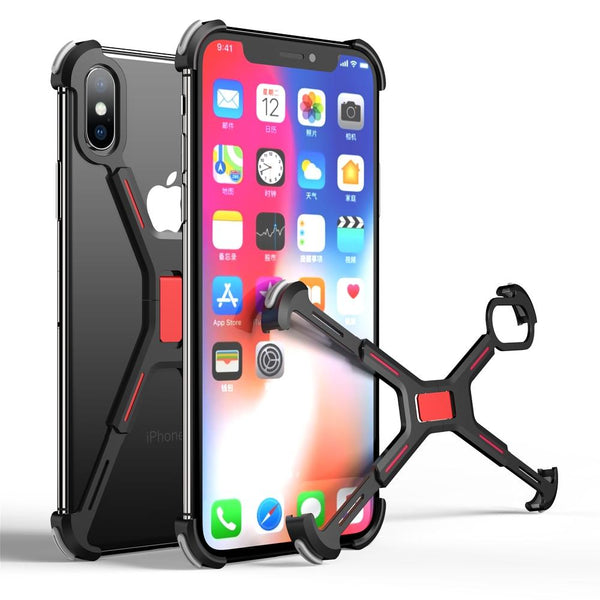 New Ultra Slim Luxury X Shape Metallic Shockproof Shell Bumper Case For iPhone X XR XS MAX