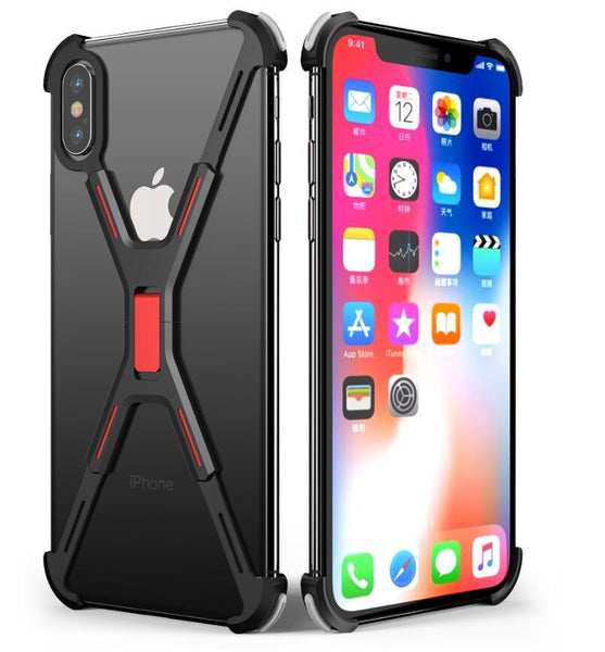 New Ultra Slim Luxury X Shape Metallic Shockproof Shell Bumper Case For iPhone X XR XS MAX