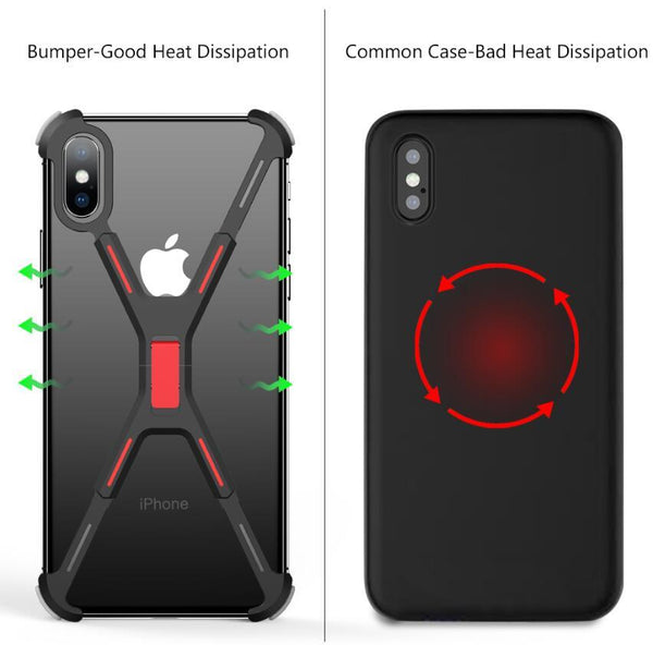 New Ultra Slim Luxury X Shape Metallic Shockproof Shell Bumper Case For iPhone X XR XS MAX