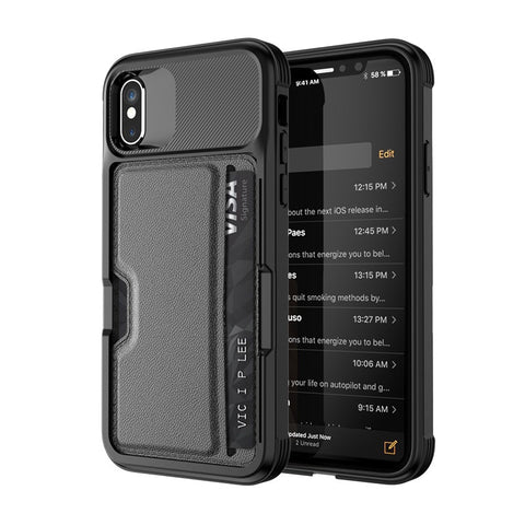 New Business Car Magnetic Card Holder Wallet Leather Flip Cover Case For iPhone X XR XS 11 Pro Max Samsung Galaxy S10 Series