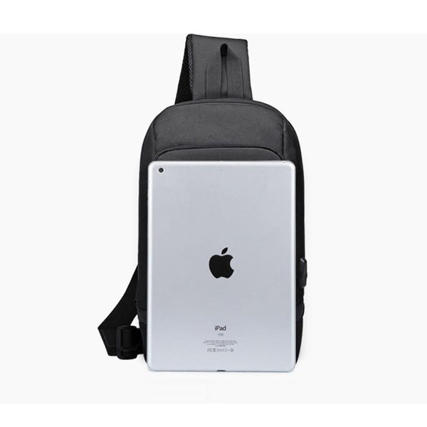 New Compact USB Charging Cross Body Anti-Theft Chest Messenger Bag For Men Women