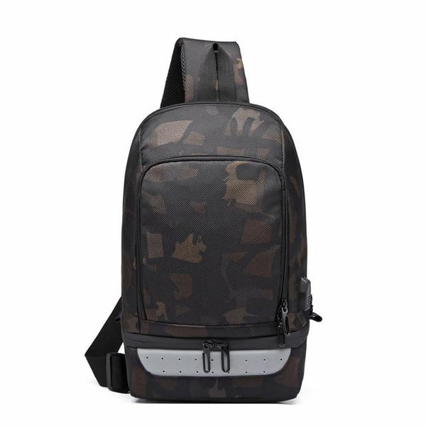 New Compact USB Charging Cross Body Anti-Theft Chest Messenger Bag For Men Women