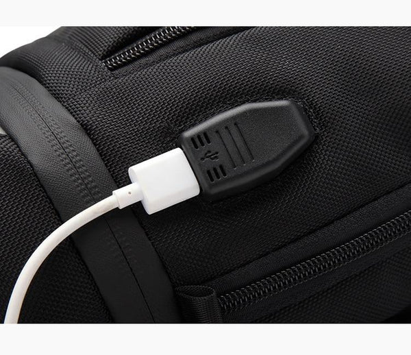 New Compact USB Charging Cross Body Anti-Theft Chest Messenger Bag For Men Women