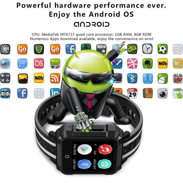 New Rugged Outdoor Waterproof GPS Android Wear 4G WIFI Bluetooth Sport Smartwatch For Android iPhone