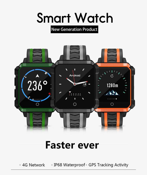 New Rugged Outdoor Waterproof GPS Android Wear 4G WIFI Bluetooth Sport Smartwatch For Android iPhone