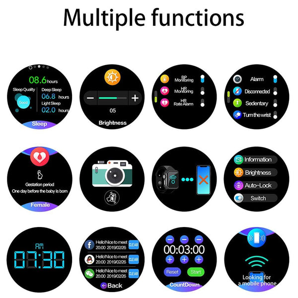New 1.3" IP68 Waterproof Bluetooth Heart Rate Monitor Fitness Tracker Sport Smartwatch For Android iOS