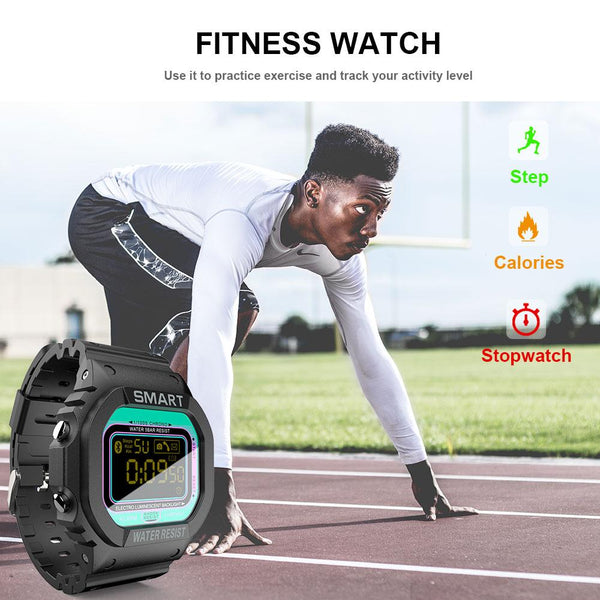 New Waterproof Rugged Sport Pedometer Digital Fitness Tracker Smartwatch For iPhone Android
