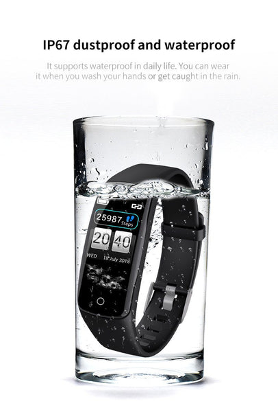 New IP67 Waterproof Heart Rate Fitness Tracker Smart Bracelet Watch For IOS Android
