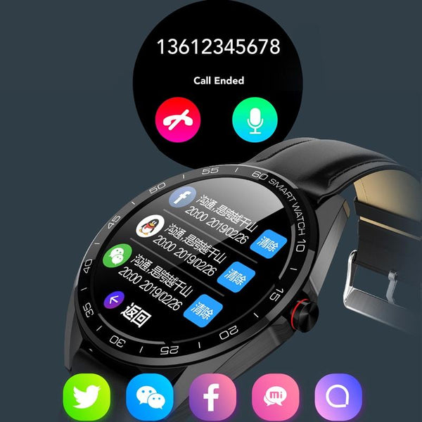 New Round Screen Heart Rate Blood Pressure Sleep Monitor Smartwatch Fitness Tracker Clock For iPhone Android