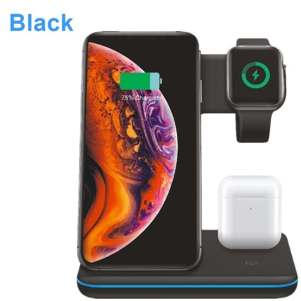 New Universal 15W Qi Wireless Quick Charge 3.0 Fast Charger Dock Stand For Apple iPhones Airpods iWatch