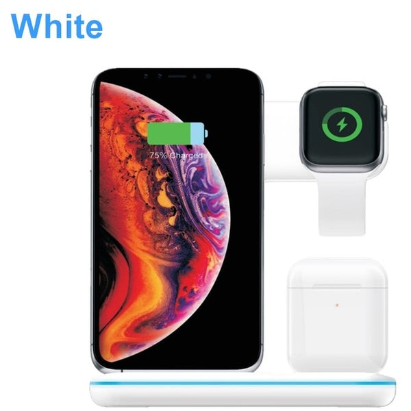 New Universal 15W Qi Wireless Quick Charge 3.0 Fast Charger Dock Stand For Apple iPhones Airpods iWatch