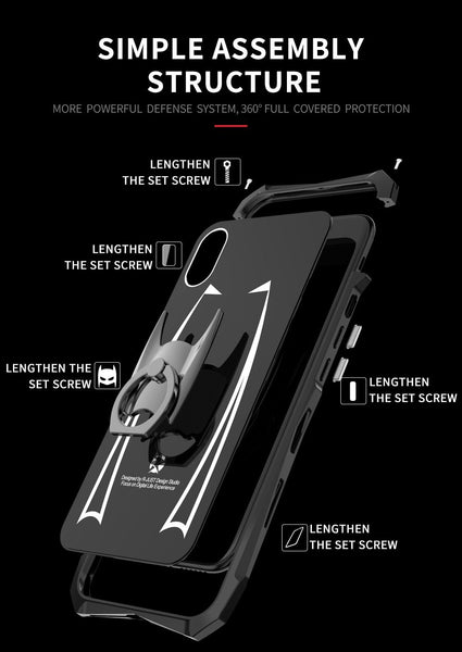 New Super Slim Hard Cover Metallic Frame Acrylic Back Cover Bumper Case With Finger Ring Stand For iPhone X XR XS MAX