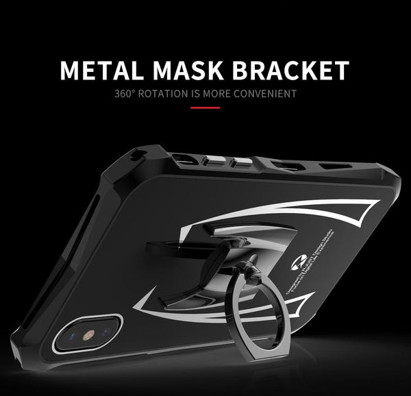 New Super Slim Hard Cover Metallic Frame Acrylic Back Cover Bumper Case With Finger Ring Stand For iPhone X XR XS MAX