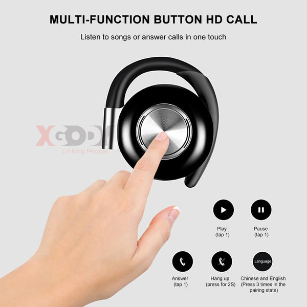 New TWS Wireless Headphones Stereo Bluetooth 5.0 Earphone Ear Hook Noise Cancelling Headset With Microphone
