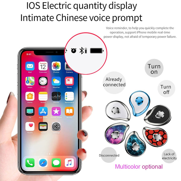 New TWS Bluetooth Wireless 6D Stereo Wireless Earphones IPX5 Waterproof Headset Earbuds For iPhone Samsung Xiaomi