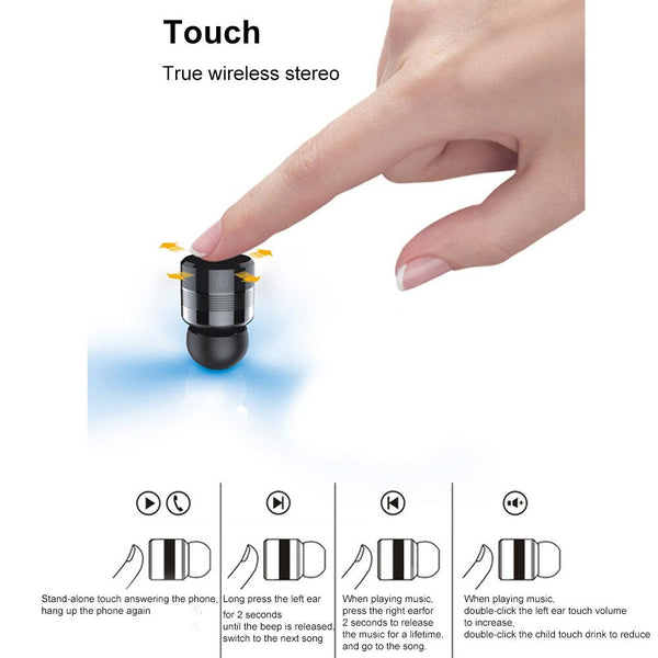 New Mini Wireless Bluetooth 5.0 Earphone In-Ear Touch Control Double Mic Earphone Headset Earbuds