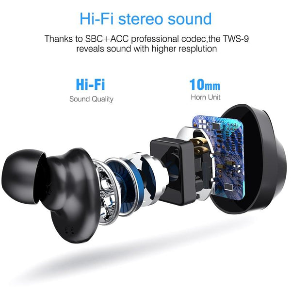 New True Wireless Bluetooth Touch Control HIFI Earbuds Earphones Headset With Microphone + Charge Box