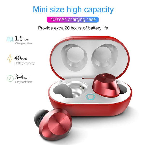 New True Wireless Bluetooth Touch Control HIFI Earbuds Earphones Headset With Microphone + Charge Box