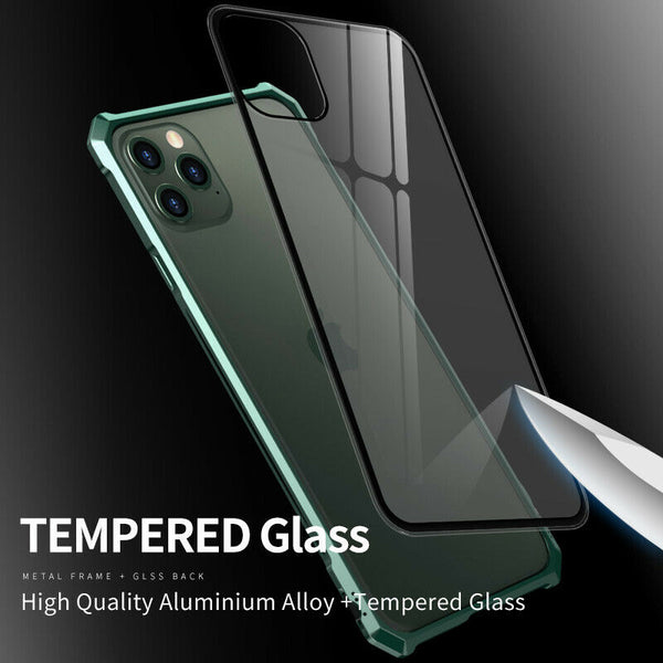 New Luxury Ultra Slim Hard Phone Case Aluminum Metal Bumper Cover Shock-Resistant Coque Case for iPhone 11 Pro Max XS XR X 8 7 Series