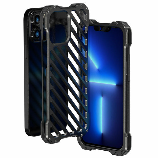 New 3D Metallic Armor Protective Frame Cover Case Bumper With Lens Cover For iPhone 15 14 13 Series