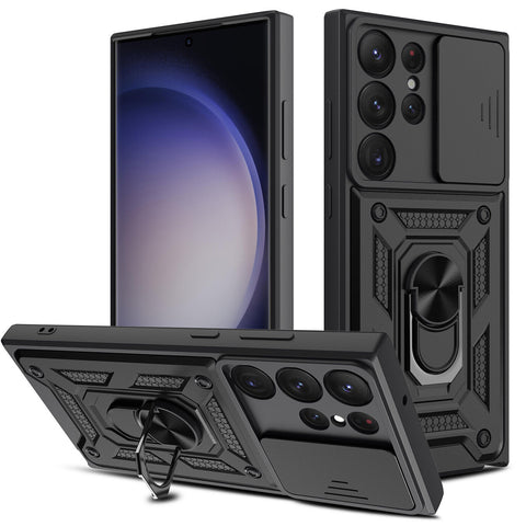 New Protective Coque Armor Fall-Resistant Case Bumper Case With Ring Holder For Samsung Galaxy S25 S24 S23 Plus Ultra Series