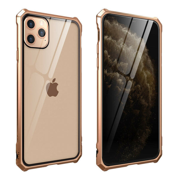 New Luxury Ultra Slim Hard Phone Case Aluminum Metal Bumper Cover Shock-Resistant Coque Case for iPhone 11 Pro Max XS XR X 8 7 Series