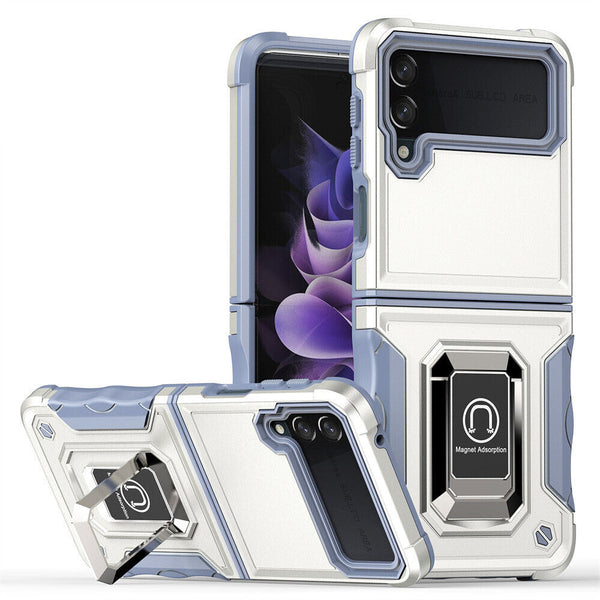 New Amor Case Drop Resistant Bumper With Magnetic Metal Ring Kickstand For Samsung Galaxy S23 S22 & Flip 3 4 Series