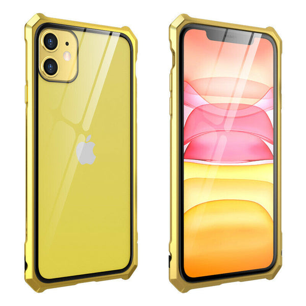 New Luxury Ultra Slim Hard Phone Case Aluminum Metal Bumper Cover Shock-Resistant Coque Case for iPhone 11 Pro Max XS XR X 8 7 Series