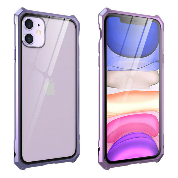 New Luxury Ultra Slim Hard Phone Case Aluminum Metal Bumper Cover Shock-Resistant Coque Case for iPhone 11 Pro Max XS XR X 8 7 Series