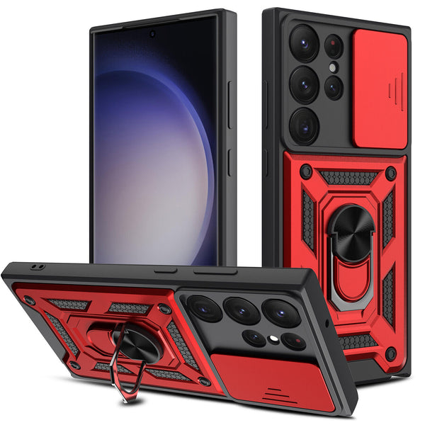 New Protective Coque Armor Fall-Resistant Case Bumper Case With Ring Holder For Samsung Galaxy S25 S24 S23 Plus Ultra Series