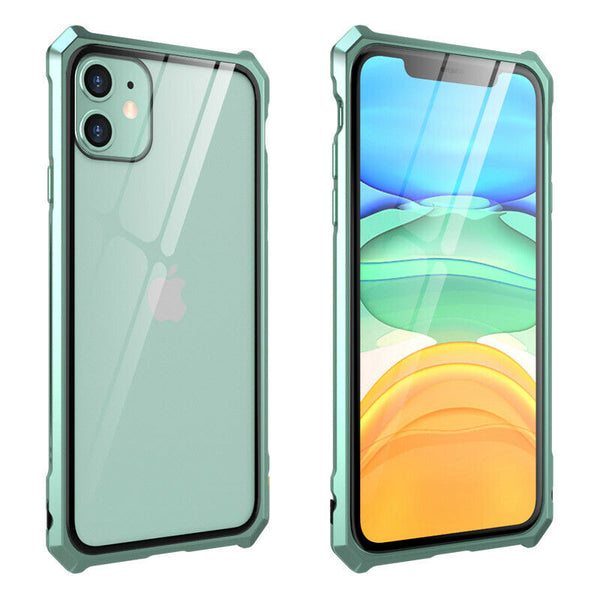 New Luxury Ultra Slim Hard Phone Case Aluminum Metal Bumper Cover Shock-Resistant Coque Case for iPhone 11 Pro Max XS XR X 8 7 Series