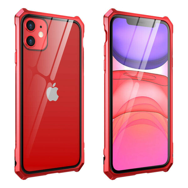 New Luxury Ultra Slim Hard Phone Case Aluminum Metal Bumper Cover Shock-Resistant Coque Case for iPhone 11 Pro Max XS XR X 8 7 Series