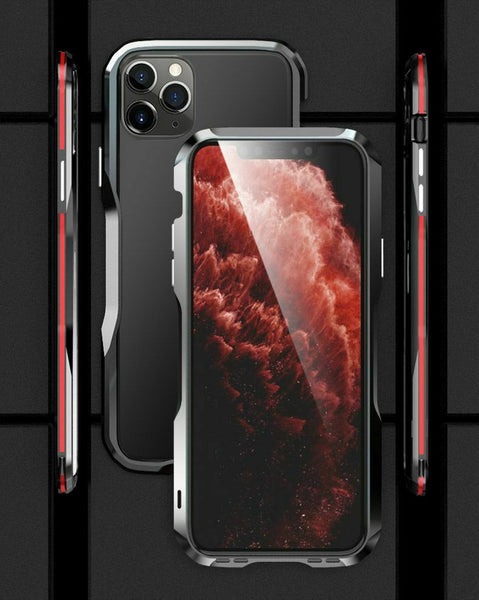 New Metal Shock Resistant Premium Frame Case w/ Sound Chamber - Aluminum Frame for iPhone 14 13 12 Pro Max Series.
