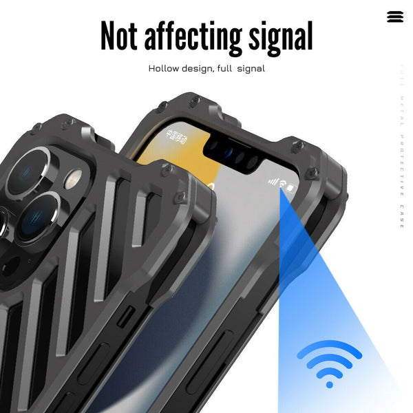 New 3D Metallic Armor Protective Frame Cover Case Bumper With Lens Cover For iPhone 15 14 13 Series