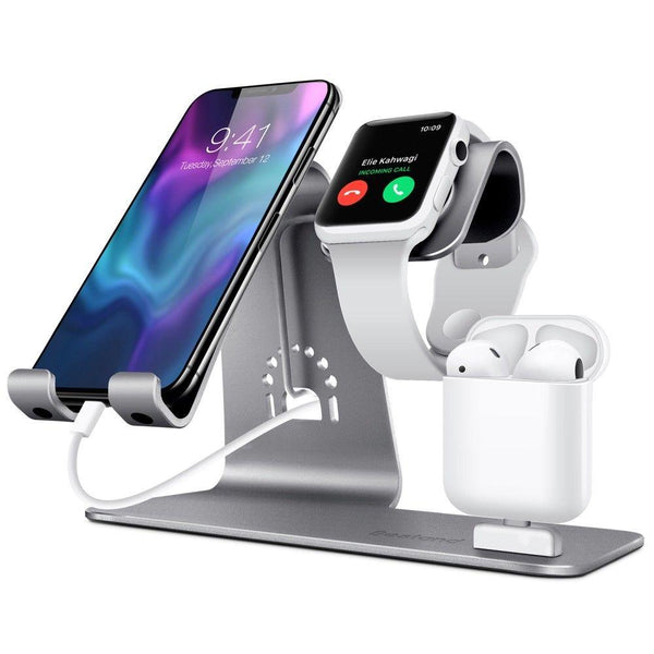New Super Compact 3 in 1  iWatch Qi Stand Airpods Charger Dock Phone Desktop Tablet Holder for Airpods
