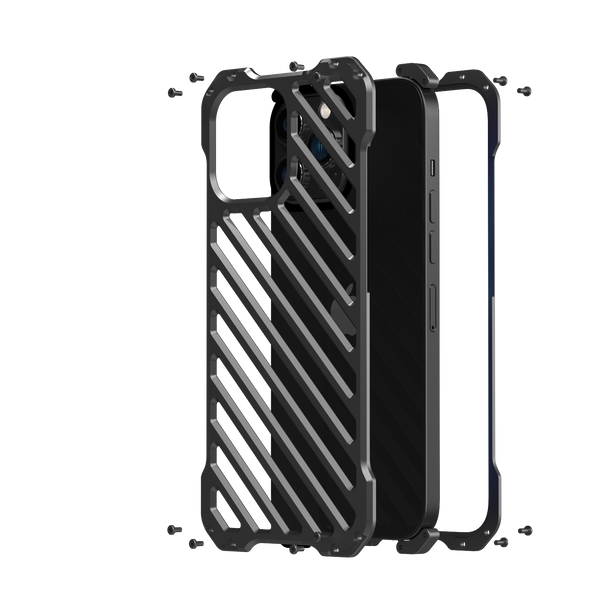 New 3D Metallic Armor Protective Frame Cover Case Bumper With Lens Cover For iPhone 15 14 13 Series